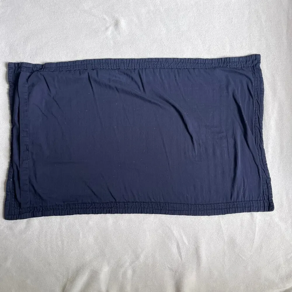 Pottery Barn Honeycomb Cotton Pillow Sham King x2 Navy and Chambray